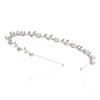SWEETV Pearl Silver Bridal HeadbandSingle Hair Band Tiara Flower Wedding Headpiece Jewelry Bridal Hair Accessoires for W