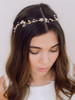 SWEETV Handmade Wedding Headband FlowerLeaf Bridal Headpieces for Wedding Hair Accessories Brides Hair Pieces Gold