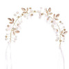 Bridal Hair Vines Crystal Pearls Flower Wedding Hair Accessories Evening Party Tiara Headpiece for Bridesmaid and Flower
