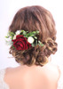 Kercisbeauty Red Floral Hair Clip Burgundy Wedding Hair Comb Headband for Brides Garden Wedding Bridal Bridesmaide Headp