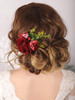 Kercisbeauty Wedding Bridal Floral Hair Combs Clips Red Rose Velet Flower Mexican Headpiece Headband for Carvinal Party