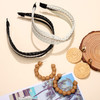 NVENF 6Pack Straw Headbands Rattan Earrings for Women Boho Raffia Straw Knotted Hairband Wide Woven Twist Hair Hoop Summ