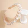 Wiwpar Pearl Headbands Velvet Hair Hoop with Pearls Elegant Pearl Head Band No Slip Fashion Hair Accessories for Women G
