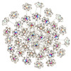BETITETO Rhinestone Flower Hair Pins 40 Pcs UShaped Crystal Party Wedding Bridal Hair Accessories for Women Girls White