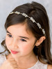 SWEETV Flower Girl Hair Accessories for Wedding Headband Girls Headpiece Princess Crystal Hair Pieces for Birthday Party