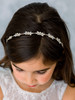 SWEETV Flower Girl Hair Accessories for Wedding Headband Girls Headpiece Princess Crystal Hair Pieces for Birthday Party