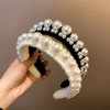Wiwpar Headbands for Women Pearl Head Bands Hair Accessories No Slip Fashion Cute Headband for Women Black