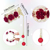 HINZIC 2pcs High Ponytail Hair Claw Clips 2inch Rose Crystal Rhinestone Hair Clips Vintage Barrettes Cuff Chinese Hair A