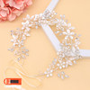 Oriamour Wedding Headband Bridal Headpiece Flower Design With Genuine Freshwater Pearls And Ribbons Hair Accessories For