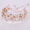 Oriamour Wedding Headband Bridal Headpiece Flower Design With Genuine Freshwater Pearls And Ribbons Hair Accessories For