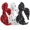 Lvyeer 3 Pack Bow Headbands for WomenWide Polka Dot Headband for Women Rabbit Ear Hair hoop