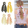 4 Pack Fruits Print Hair Scarf Scrunchies Strawberry Pineapple Hair Scarves Ponytail Holder Scrunchy Ties Chiffon Floral