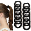 Satin Silk Hair Ties Black Small Mini Scrunchy for Women Thick Hair Accessories Cute Soft No Slip Hair Elastics Ponytail