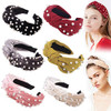 Ivyu Headbands Women Hair Head Bands 6 Pcs Pearl Knotted Head Bands Cute Velvet Top Knot Turban Hairbands Fashion Girls
