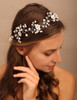 YERTTER Dainty Wedding Bridal Headband for Brides and Bridesmaids Hair Vine Band Opal Rhinestones Crystal Flower Floral