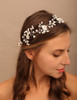 YERTTER Dainty Wedding Bridal Headband for Brides and Bridesmaids Hair Vine Band Opal Rhinestones Crystal Flower Floral