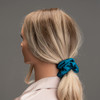 Silk Scrunchies for Hair 100 Mulberry Silk Hair Ties 3 PackPink Peacock Blue Apricot