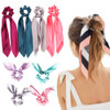 Solid Color Scrunchies Scarves Scrunchies Tropical Travel Style Elastic Hair Bands Hair Ties Rope Ponytail Holder Hair A