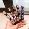 Sparkling Crystal Stone Braided Hair Clips for Women Braided Hair Clip with 3 Small Clips Multi Clip Hair Barrette Tripl