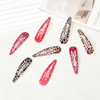 Y2k Snap Hair Clips Pink Leopard Print Barrettes Hairpins Snap Clips for Hair No Slip Brown Cheetah Metal Hair Clip Set
