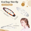 16 Pieces Oval Shaped Snap Hair Clip Epoxy Metal Snap Clips Non Slip Big Ellipse Hair Grip Barrettes for Women Girls Hai