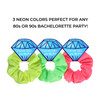 Neon Bachelorette Scrunchies I 7 Pack I Bachelorette Party Favor Hair Ties I Team Bride Hair Ties I Bridesmaid Hair Tie
