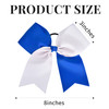8 Large Cheer Bows Ponytail Holder 12PCS Girls Elastic Hair Ties Navy White Accessories for women youth toddler football