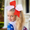 12 Pcs Large Cheer Bows 8 Bulk Hair Bow Accessories with Ponytail Holder for Girls High School College Cheerleading
