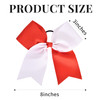 12 Pcs Large Cheer Bows 8 Bulk Hair Bow Accessories with Ponytail Holder for Girls High School College Cheerleading