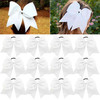 CEELGON 8 12PCS Large Cheer Bows White Ponytail Holder Girls Elastic Hair Ties Hair Accessories for Teens Women Girls So