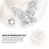 30Pcs Butterfly Wedding Hair Pins FHDUSRYO Shiny Bridal Hair Clips Crystal Pearl Butterfly Flower Hairpin U Shaped Rhine