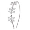 HSWE Christmas Snowflake Headbands for Women Rhinestone Winter Party Snowflake Flower Hairband Xmas Holiday Party Decora