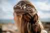 Kercisbeauty Handmade Boho Bridal Bridesmaids Flower Girls White Flower and Pearl Headband Vine Spring Headpiece Hair Vi