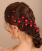 Xerling 20Pcs Pearl Hair Pins Bride Wedding Hair Pieces Red Hair Accessories for Girls Boho Women Headpiece Red