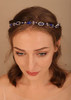 Denifery Bridal Headpiece Blue Sapphire Rhinestone Headband Blue Crystal Hair Vine Silver Bridal Headbands for Wedding P