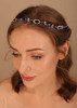 Denifery Bridal Headpiece Blue Sapphire Rhinestone Headband Blue Crystal Hair Vine Silver Bridal Headbands for Wedding P
