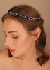 Denifery Bridal Headpiece Blue Sapphire Rhinestone Headband Blue Crystal Hair Vine Silver Bridal Headbands for Wedding P
