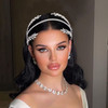 WONRLUA Rhinestone Bridal Headband Wedding Headpiece for Bride Wedding Hair Accessories for BridesSilver