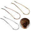 HYFEEL Metal Hair Fork 46 inch Simple U Shape Updo Hair Sticks Alloy Goldplated 2 Prong Bun Hair Pins Clips Grips for Wo