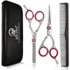 JIM PRO Hair Cutting Scissors Set Professional Shears Kit Hair Beard Trimming Shears Barber Thinning Scissors Set Beard