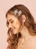 Crystal Hair Clips Large Sparkle Rhinestone Flower Design Alligator Metal Clip NonSlip Floral Duckbill Hairpins Bling Fr