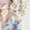 Cute Lace Plaid Hair Scrunchies for women Lace Plaid Hair Ties Plaid Hair bands Scrunchies Ponytail Holders Floral Headb