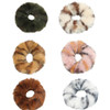 Pack of 6 Faux Ru Furry Scrunchies Fur Hair Bands Wristband Hair Rings Women Girl kids Faux Fur Fluffy Ball Hair Band Ro