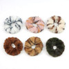 Pack of 6 Faux Ru Furry Scrunchies Fur Hair Bands Wristband Hair Rings Women Girl kids Faux Fur Fluffy Ball Hair Band Ro