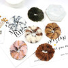 Pack of 6 Faux Ru Furry Scrunchies Fur Hair Bands Wristband Hair Rings Women Girl kids Faux Fur Fluffy Ball Hair Band Ro