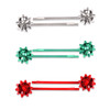6Pack Christmas Bow Hair Clip Hairpin Headdress Hair Bows Alligator Clips For Woman red green silver