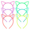 ZIRICHER 6 Colors Cat Headbands Glow in the DarkPlastic Light Up Hair Band Luminous Headband For Girls ChristmasHappy Ne