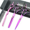 Professional Hair Cutting Scissors Set with Razor Comb CaseHair cutting shears Hair Thinning shears with rose handle 60