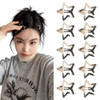 Star Snap Hair Clips Silver Y2K 2000s 10 Pieces Girls Hair Barrettes Hairclips Headpieces Non Slip Metal Stars Hair Acce