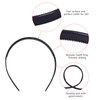 Candygirl 36pcs Black Plastic Headbands for Womens Girls Thin Plain DIY Craft Head Band Skinny Hard Hairband with Teeth